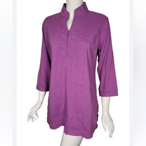 Eileen Fisher Vibrant Purple Tunic Top Size Medium